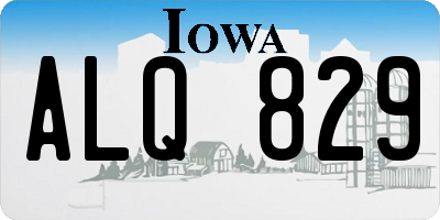 IA license plate ALQ829