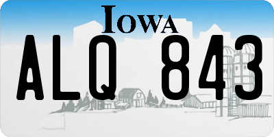 IA license plate ALQ843
