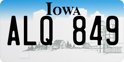IA license plate ALQ849