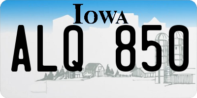 IA license plate ALQ850