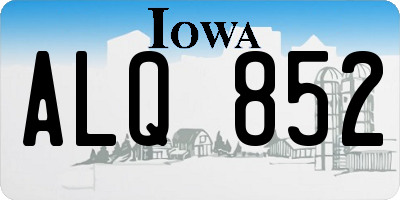 IA license plate ALQ852