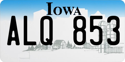 IA license plate ALQ853