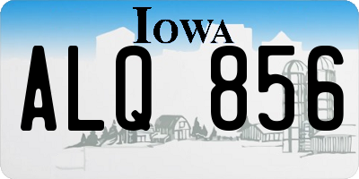 IA license plate ALQ856
