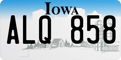 IA license plate ALQ858