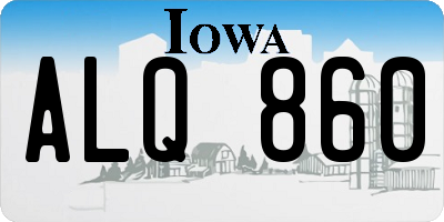 IA license plate ALQ860
