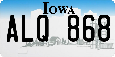 IA license plate ALQ868
