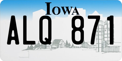 IA license plate ALQ871