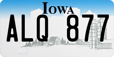 IA license plate ALQ877