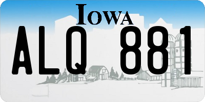 IA license plate ALQ881