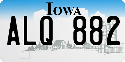 IA license plate ALQ882