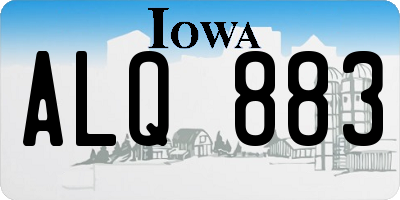 IA license plate ALQ883