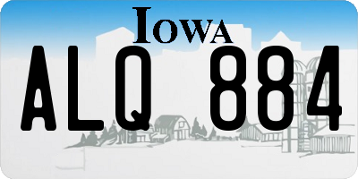 IA license plate ALQ884