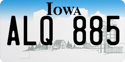 IA license plate ALQ885