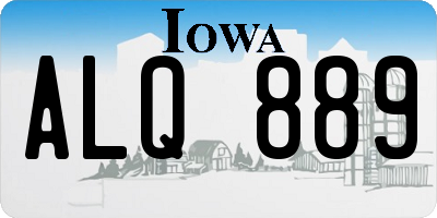 IA license plate ALQ889
