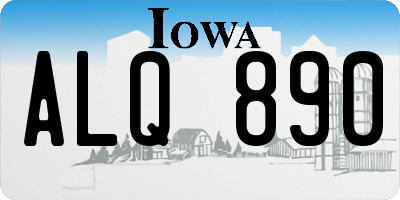 IA license plate ALQ890