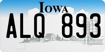IA license plate ALQ893