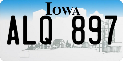 IA license plate ALQ897