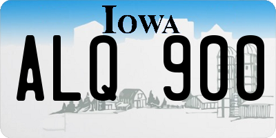 IA license plate ALQ900