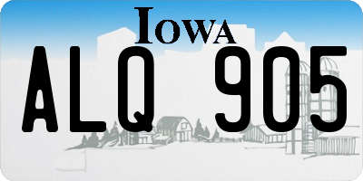 IA license plate ALQ905
