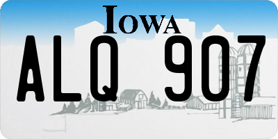 IA license plate ALQ907