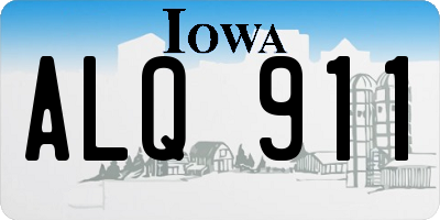 IA license plate ALQ911