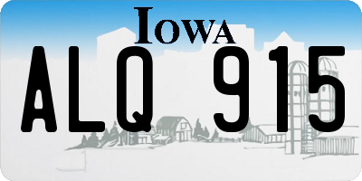 IA license plate ALQ915