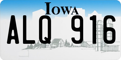 IA license plate ALQ916