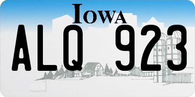 IA license plate ALQ923
