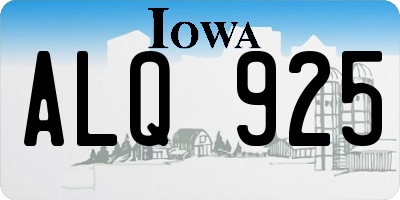 IA license plate ALQ925