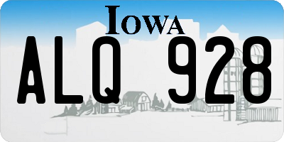 IA license plate ALQ928