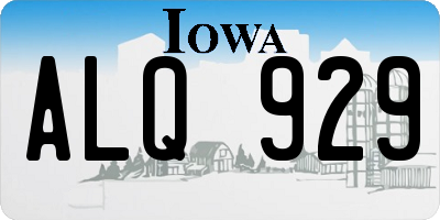 IA license plate ALQ929