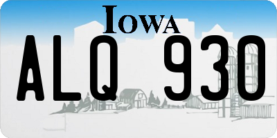 IA license plate ALQ930