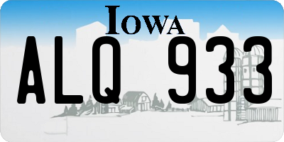 IA license plate ALQ933