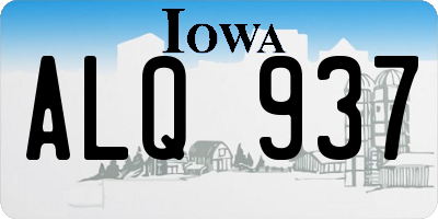 IA license plate ALQ937