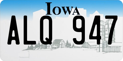 IA license plate ALQ947
