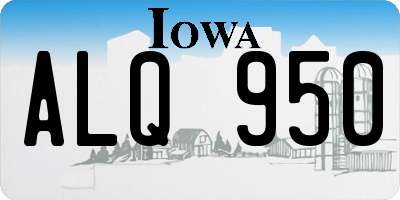 IA license plate ALQ950