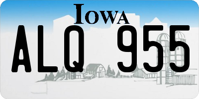 IA license plate ALQ955