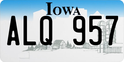 IA license plate ALQ957