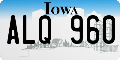 IA license plate ALQ960