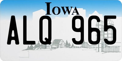 IA license plate ALQ965