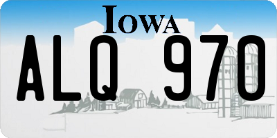 IA license plate ALQ970