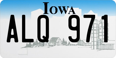IA license plate ALQ971