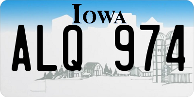 IA license plate ALQ974