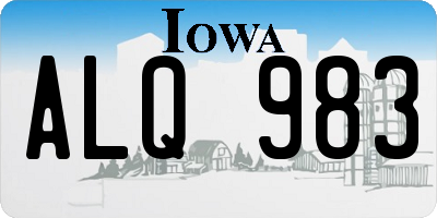 IA license plate ALQ983