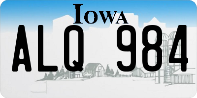 IA license plate ALQ984