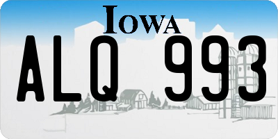 IA license plate ALQ993