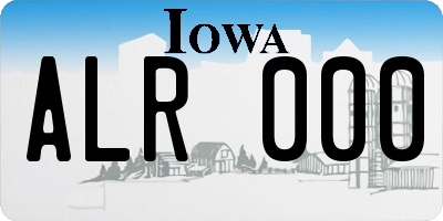 IA license plate ALR000