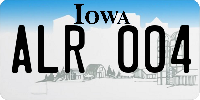 IA license plate ALR004