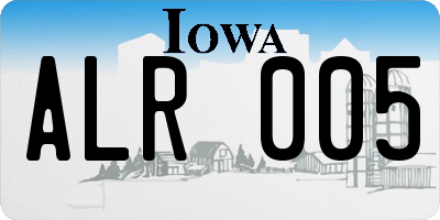 IA license plate ALR005
