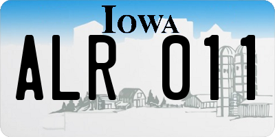 IA license plate ALR011